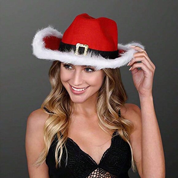 7328 Cowboy Cowgirl Hat For Men-women Blinking Tiara Felt Cowboy-cowgirl